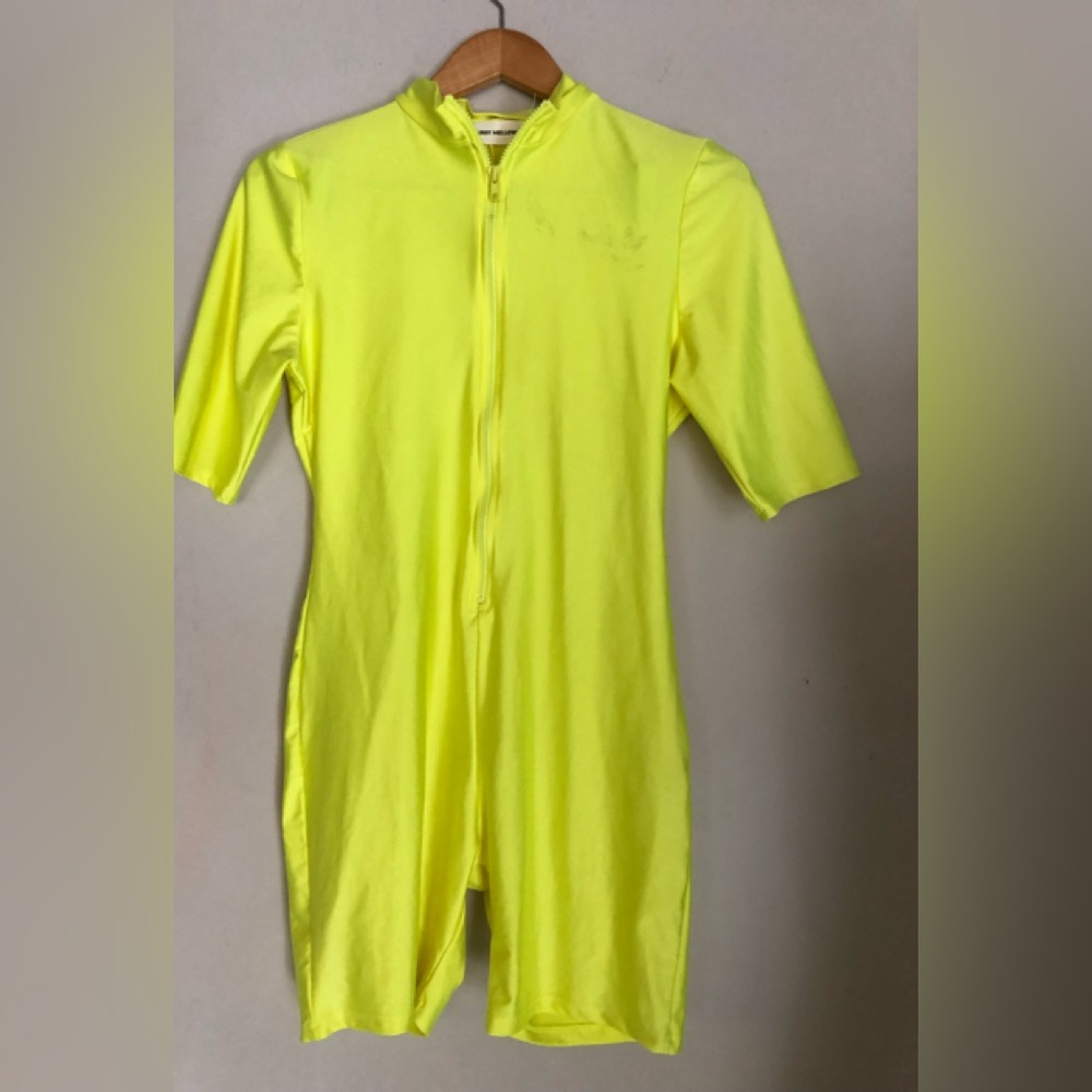 Neon Bright Yellow Cherry Mellow Romper Jumpsuit Size 1X